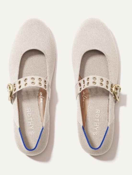 Rothy's Shoes - Rothy's Conch Ballet Mary Jane Flats - Neutral 8.5